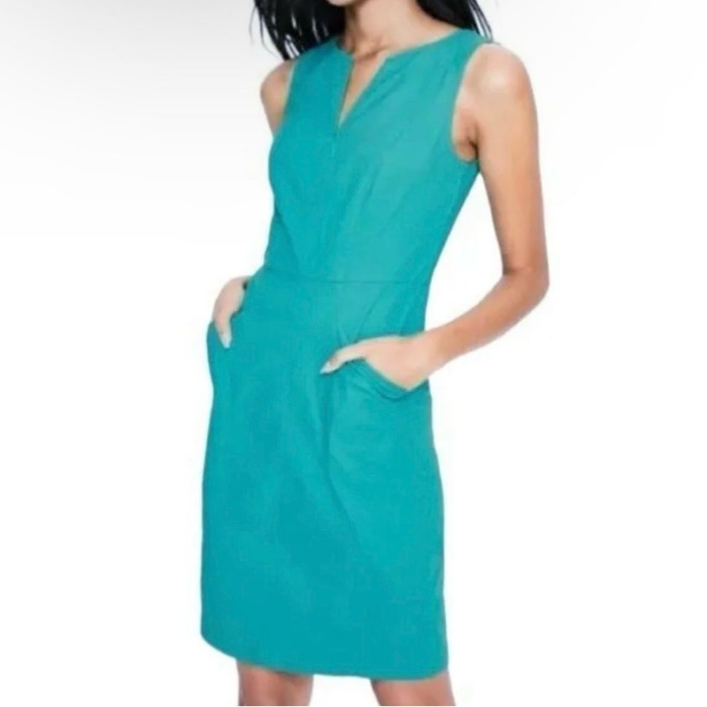 Boden Teal Sleeveless Sheath Dress